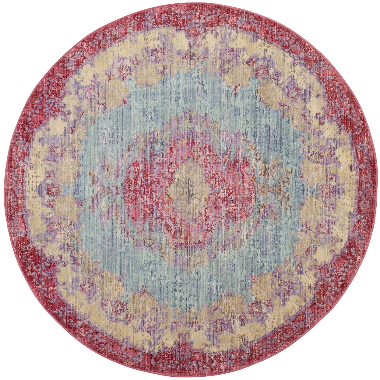 SAFAVIEH Windsor WDS305A Light Blue / Fuchsia Rug