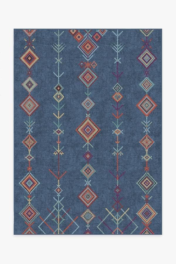 Ruggable Kenza Ocean Blue Rug + Pad System 2’x3′