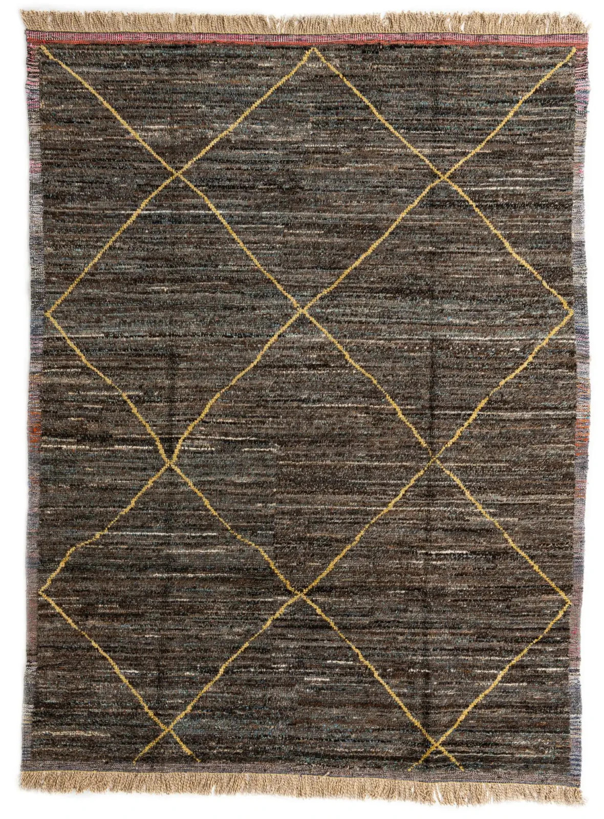 New Color Gray, Ivory, Light Brown, Yellow, Maroon, Beige Moroccan Rectangle Rug