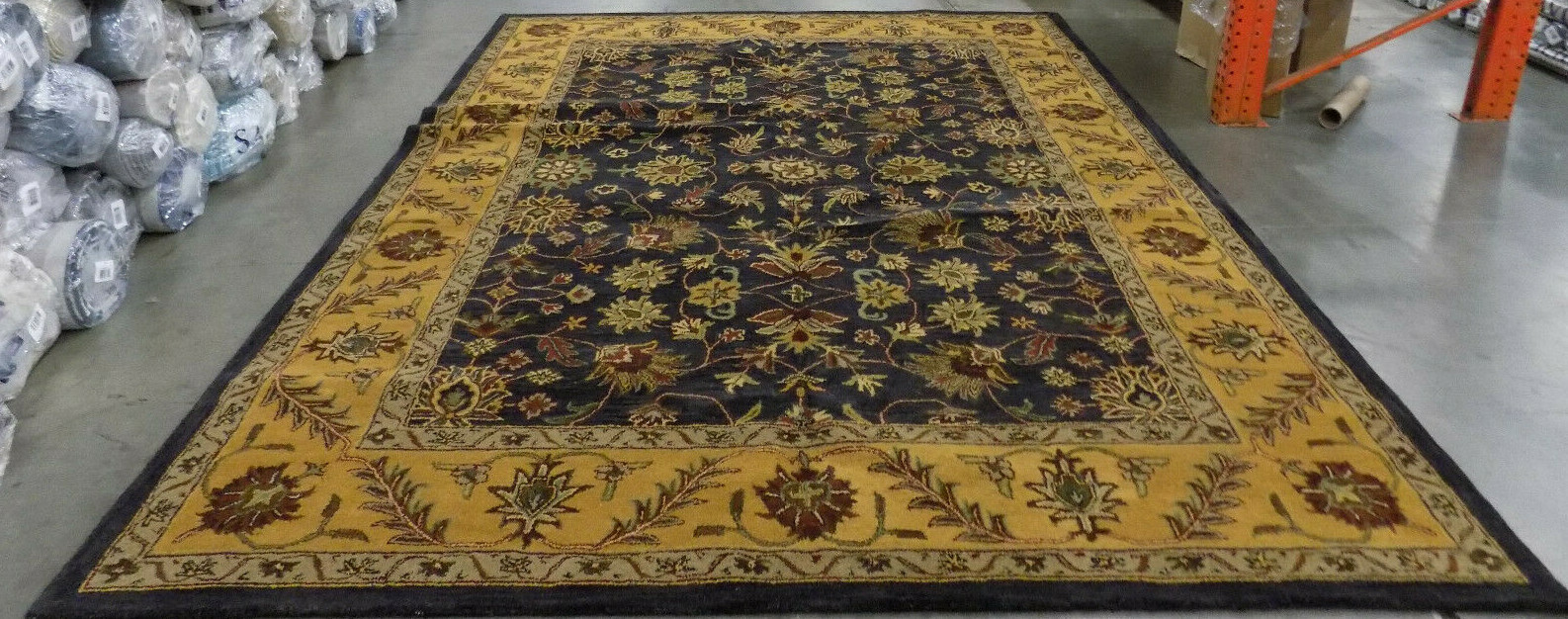 BLACK / GOLD 9′-6″ X 13′-6″ Back Stain Rug Reduced Price 1172568642 GJ250D-10