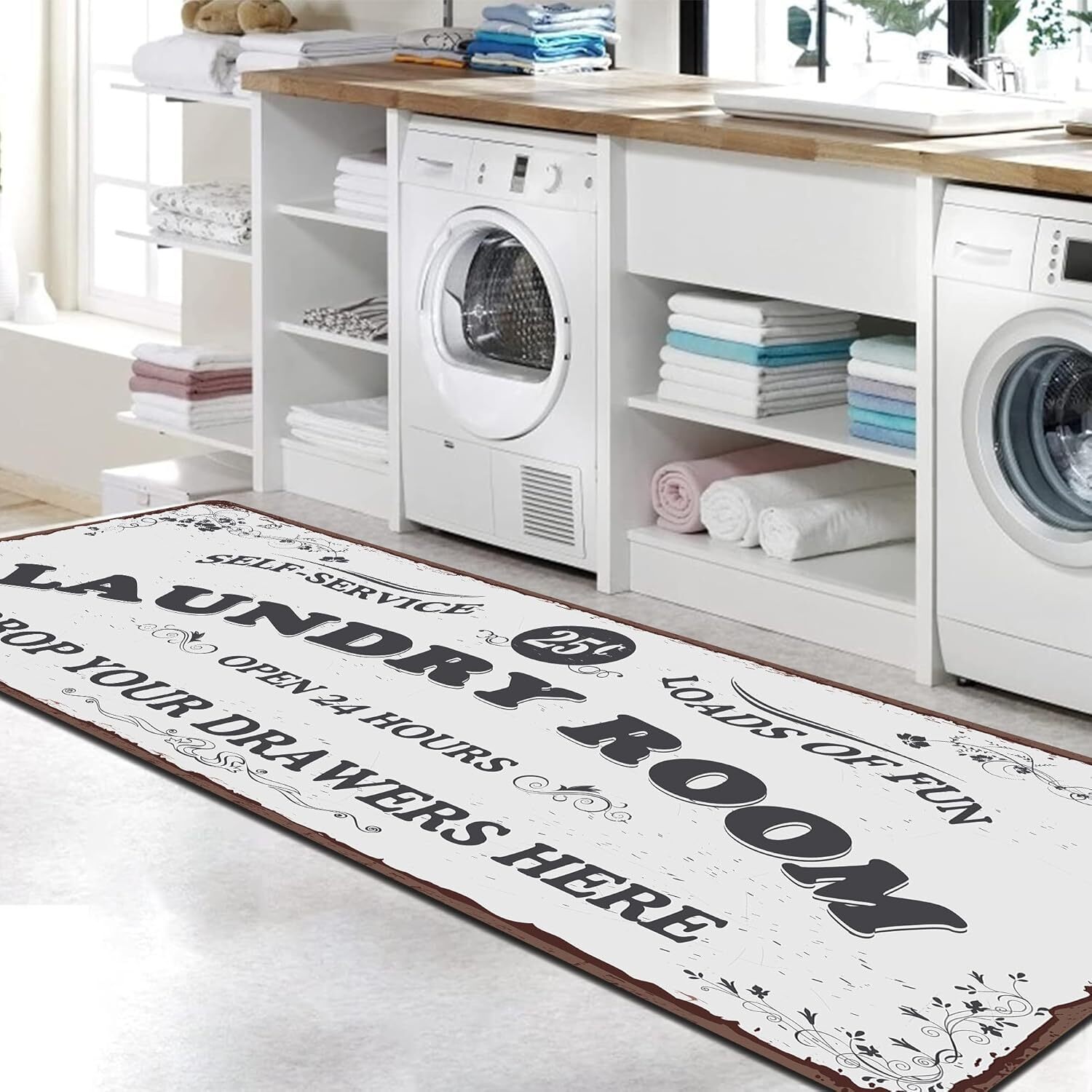 Laundry Room Rug Runner Stylish Non-Slip Laundry Room Rug 24″x72″ Versatile W…