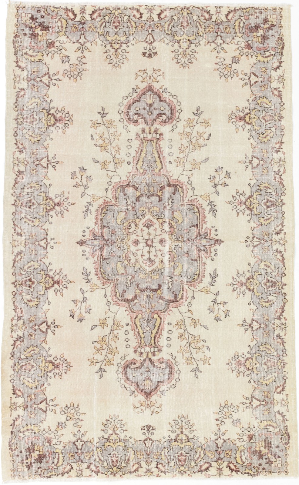 Vintage Hand-Knotted Carpet 5’9″ x 9’3″ Traditional Oriental Wool Area Rug