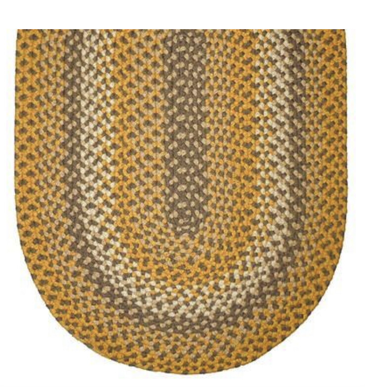 COLONIAL GOLD BASKET WEAVE BRAIDED AREA RUGS By COLONIAL RUG–MANY SIZES! 808