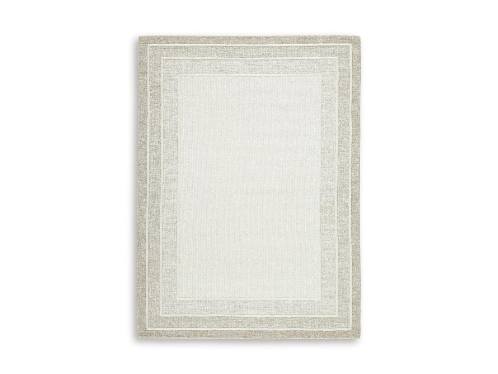 Signature Design by Ashley Teelgan 5′ x 7′ Area Rug, Ivory Tan Border