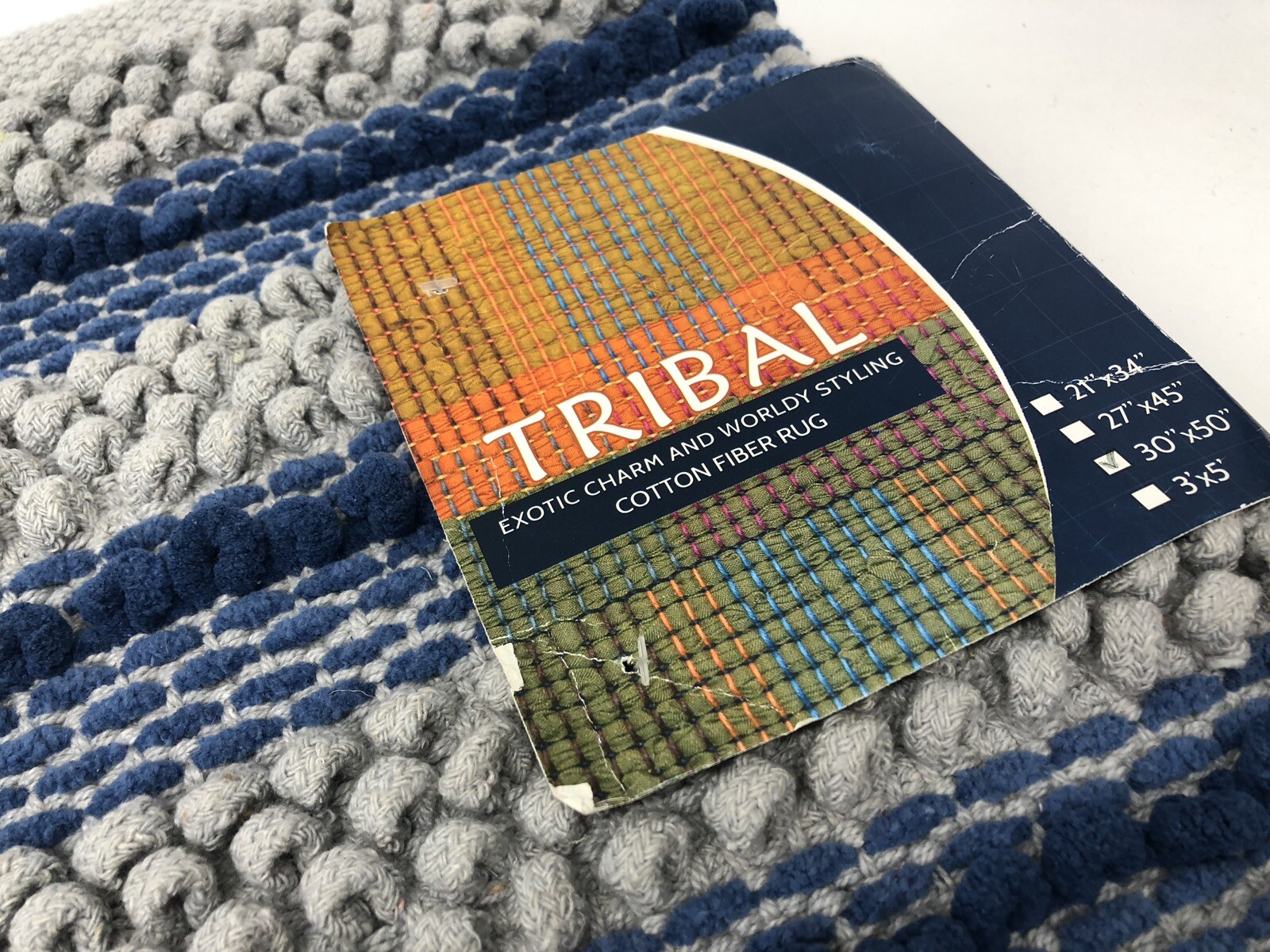 Tribal Rug Blue And Gray 30”X50” LR99541