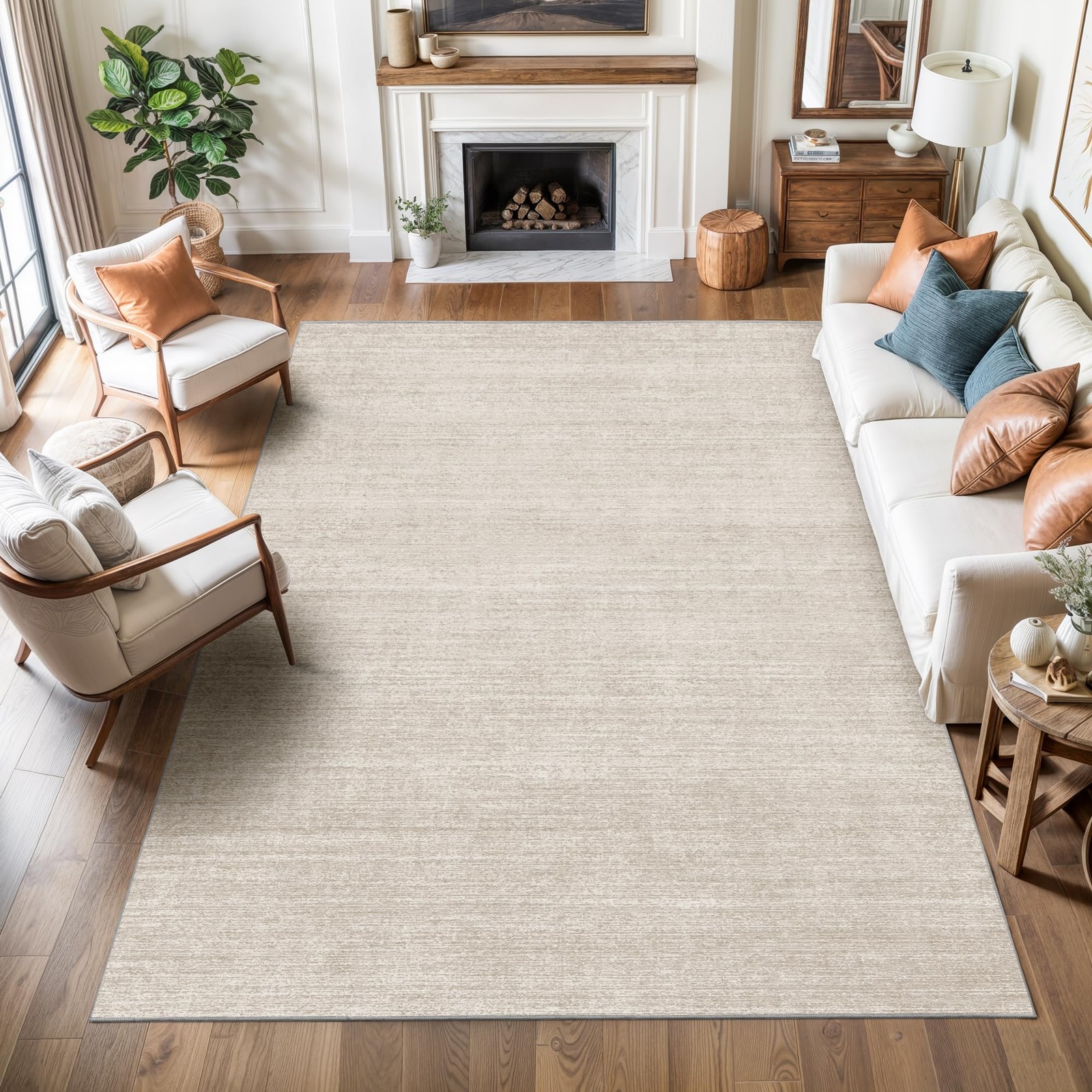 Washable Rugs 4×6 – Stain Resistant 4×6 Area Rugs for Living Room, Non Slip B…