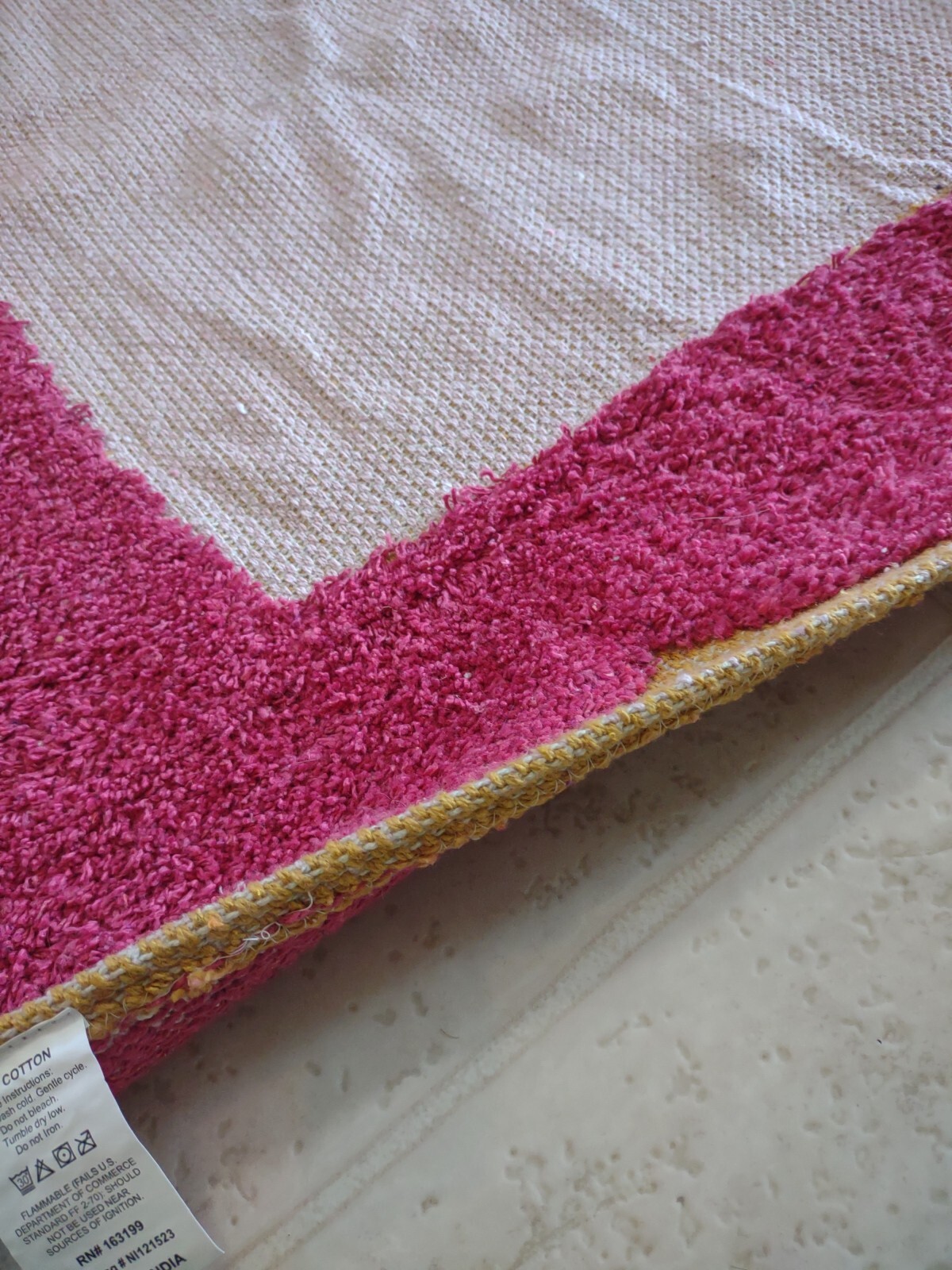Cotton Printed Tufted Rug 53 1/2 By 28 1/2 Cotton Rug