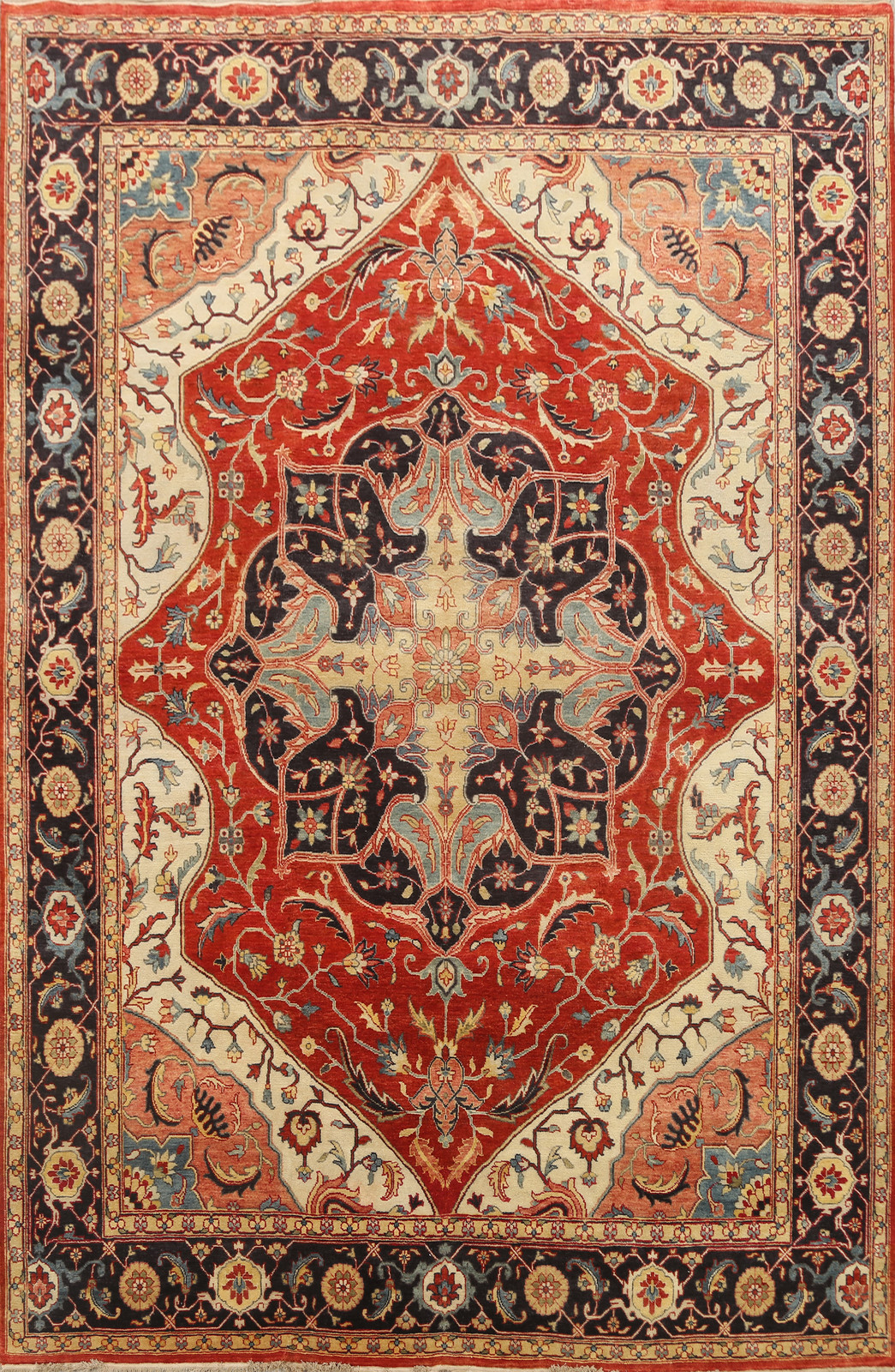Vegetable Dye Floral Heriiz Serapi Oriental Living Room Rug 8×10 Hand-knotted