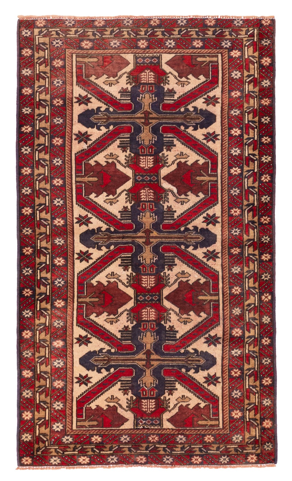 Vintage Traditional Hand-Knotted Area Rug 3’6″ x 6’1″ Oriental Wool Carpet