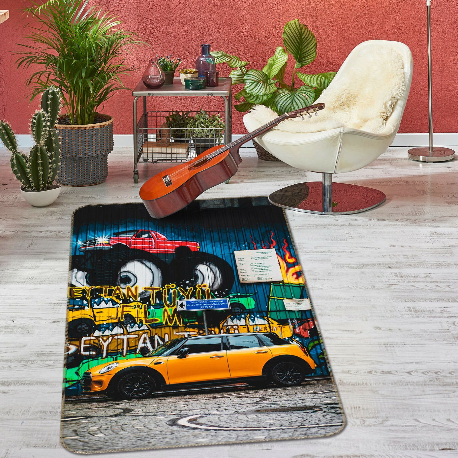 3D Car Wall Painting A193 Transport Game Non Slip Rug Mat Photo Carpet Zoe