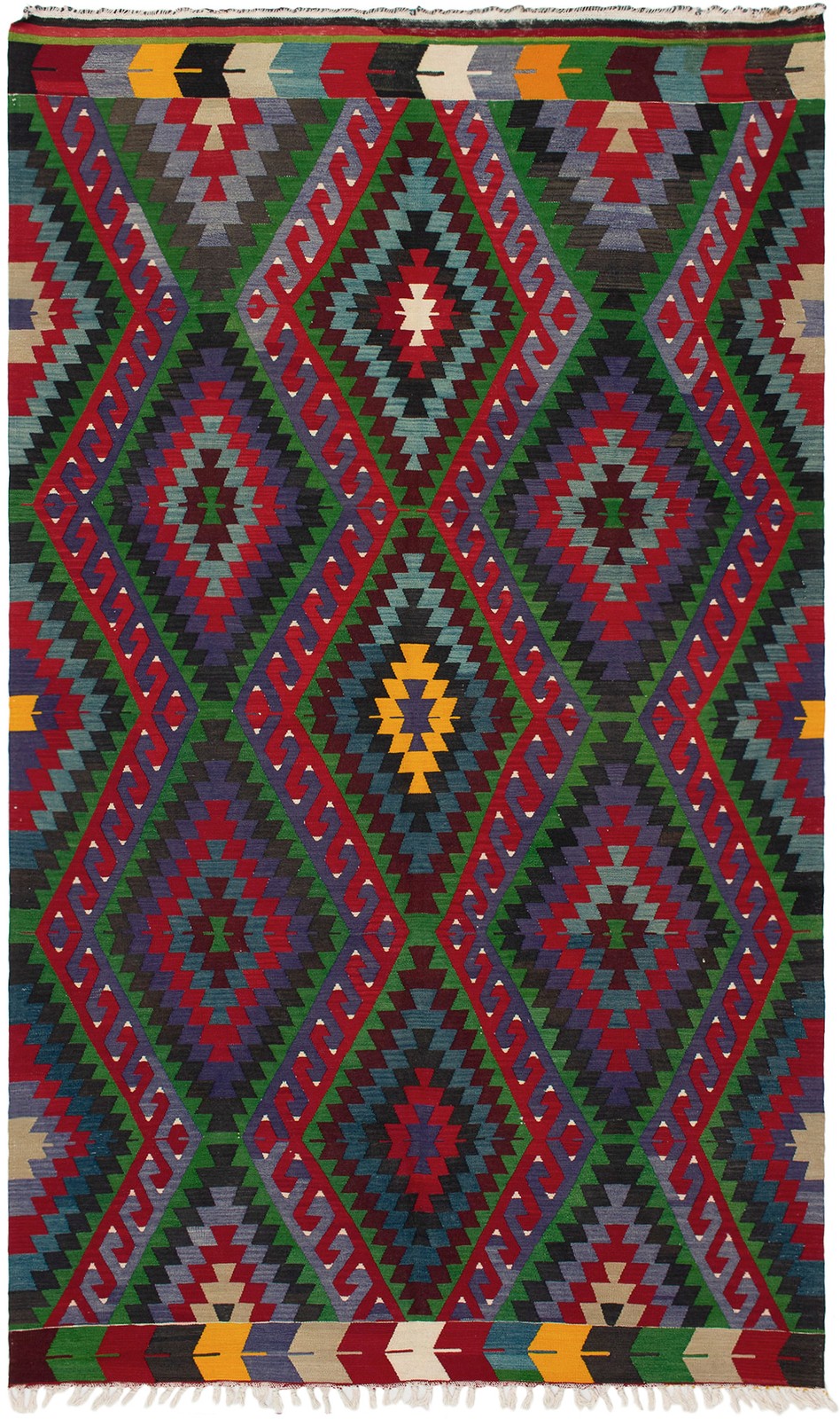 Vintage Hand Woven Area Rug 5’9″ x 9’8″ Traditional Wool Oriental Carpet