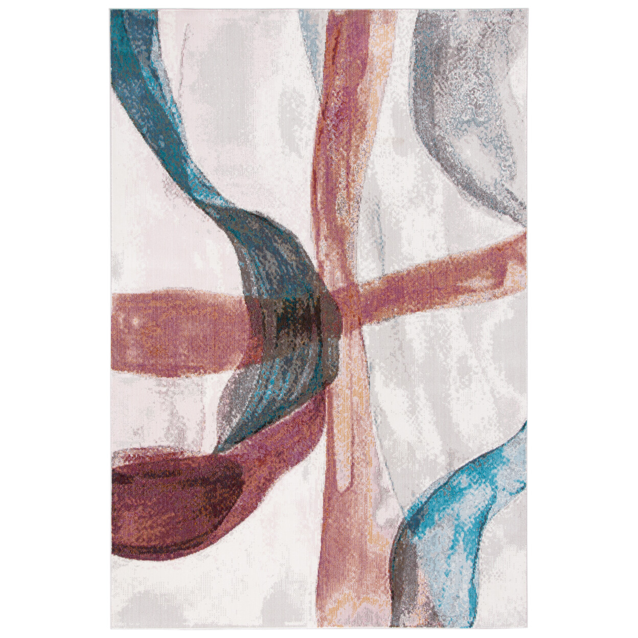 SAFAVIEH Aria Collection ARA109A Ivory / Plum Rug