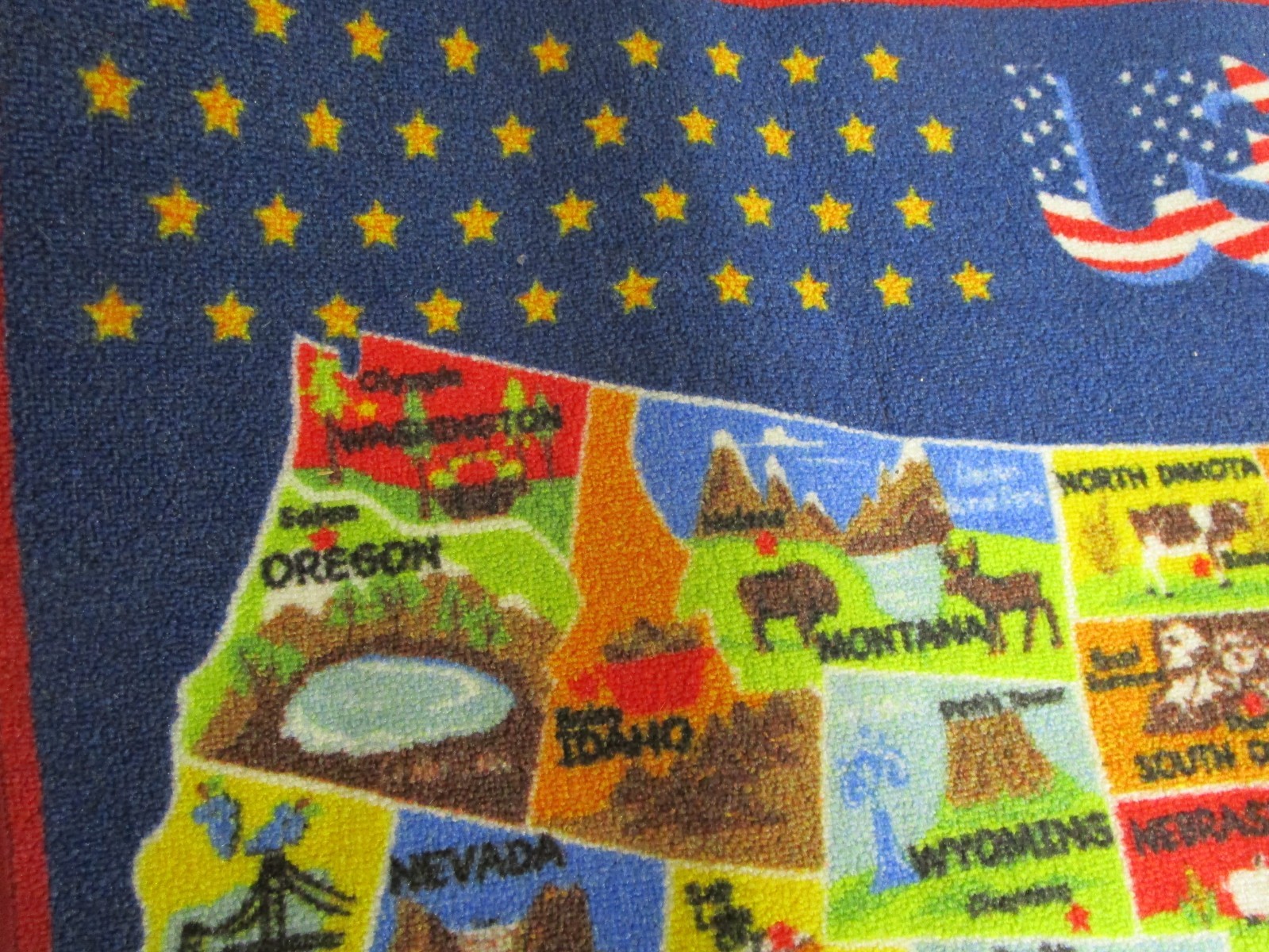 Smithsonian Educational Rug Mat USA Map 46 x 52
