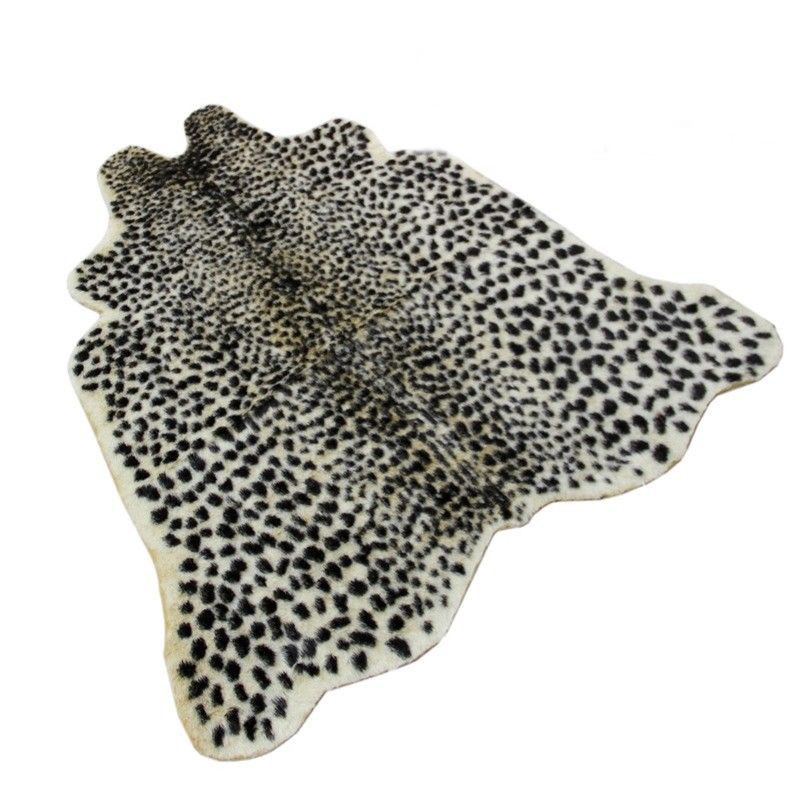 Leopard Hide Animal Printed Cow Dear Zebra Faux Fur Rug Mat Carpet Home Decor