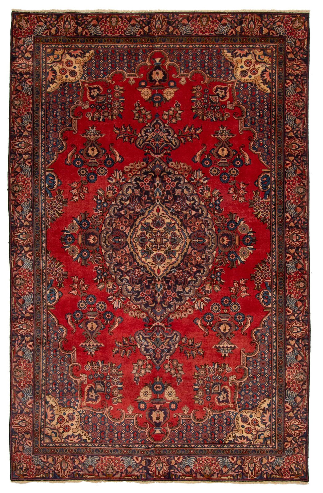 Vintage 6’9″ x 10’4″ Traditional Hand Knotted Vegetable Dye Wool Area Rug