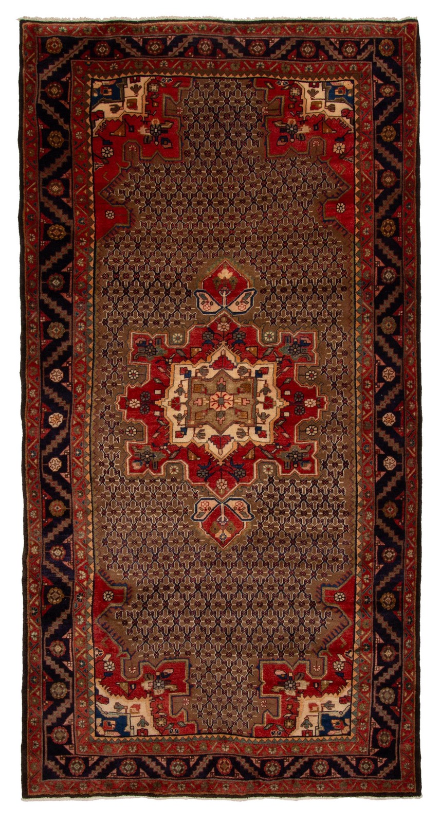 Vintage 5’1″ x 9’11” Traditional Hand Knotted Vegetable Dye Wool Area Rug