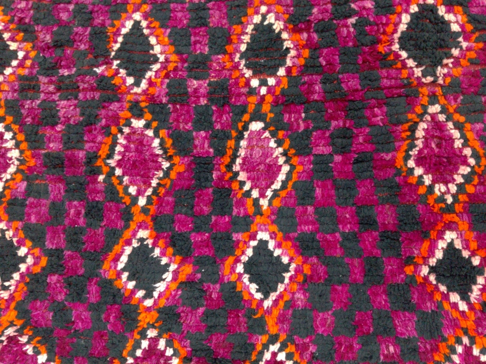 Rare Large Vintage Handmade Berber Moroccan Organic Wool Rug -14ft3x7ft8