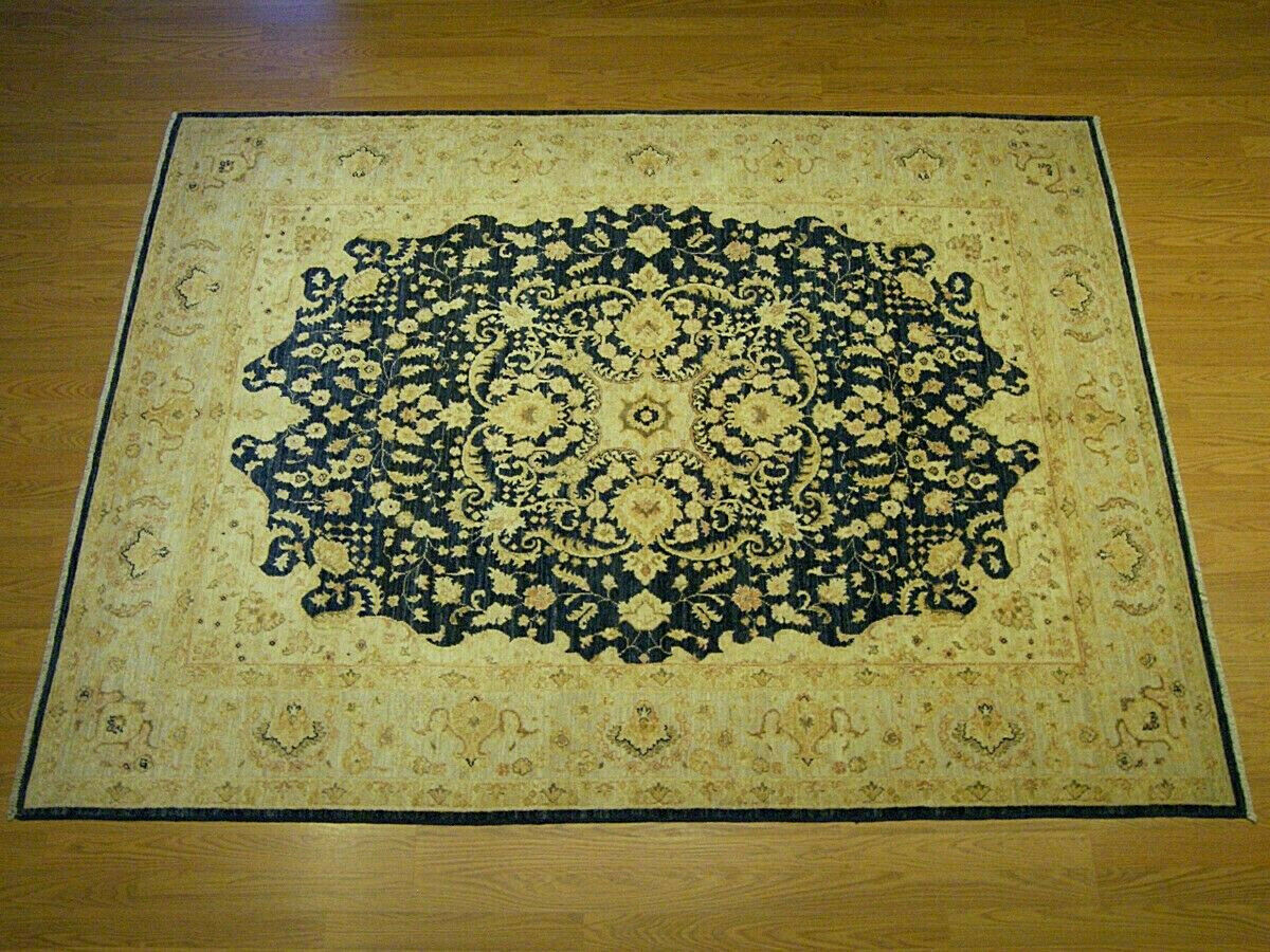 5.5 x 8 HAND KNOTTED High Quality Afghan Ziegler Rug_Veggie Dyed Soft Fine Wool