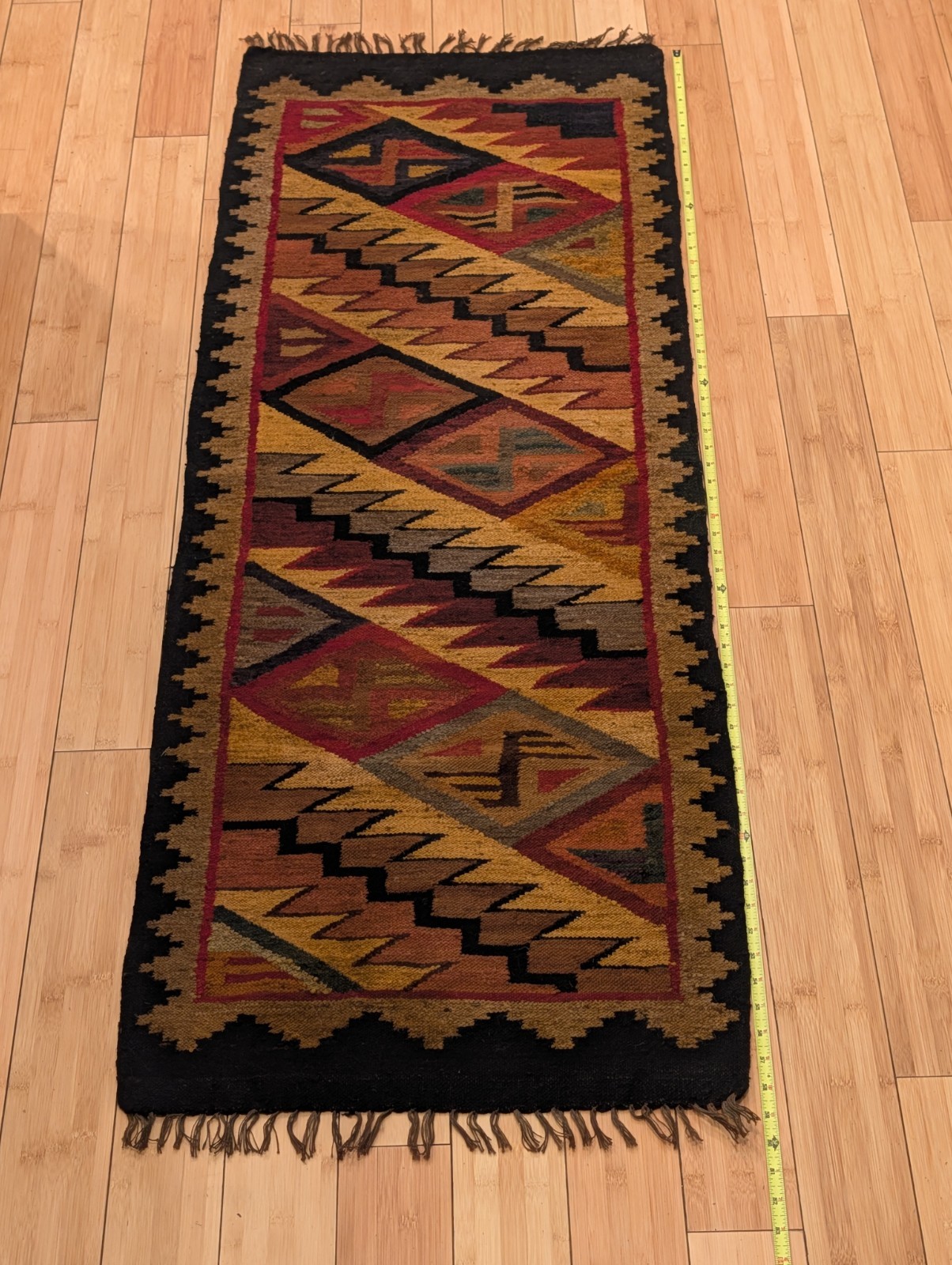 Vintage Turkish Rug Runner Antalya Nomad Kilim Runner 58X22″ Carpet Runner