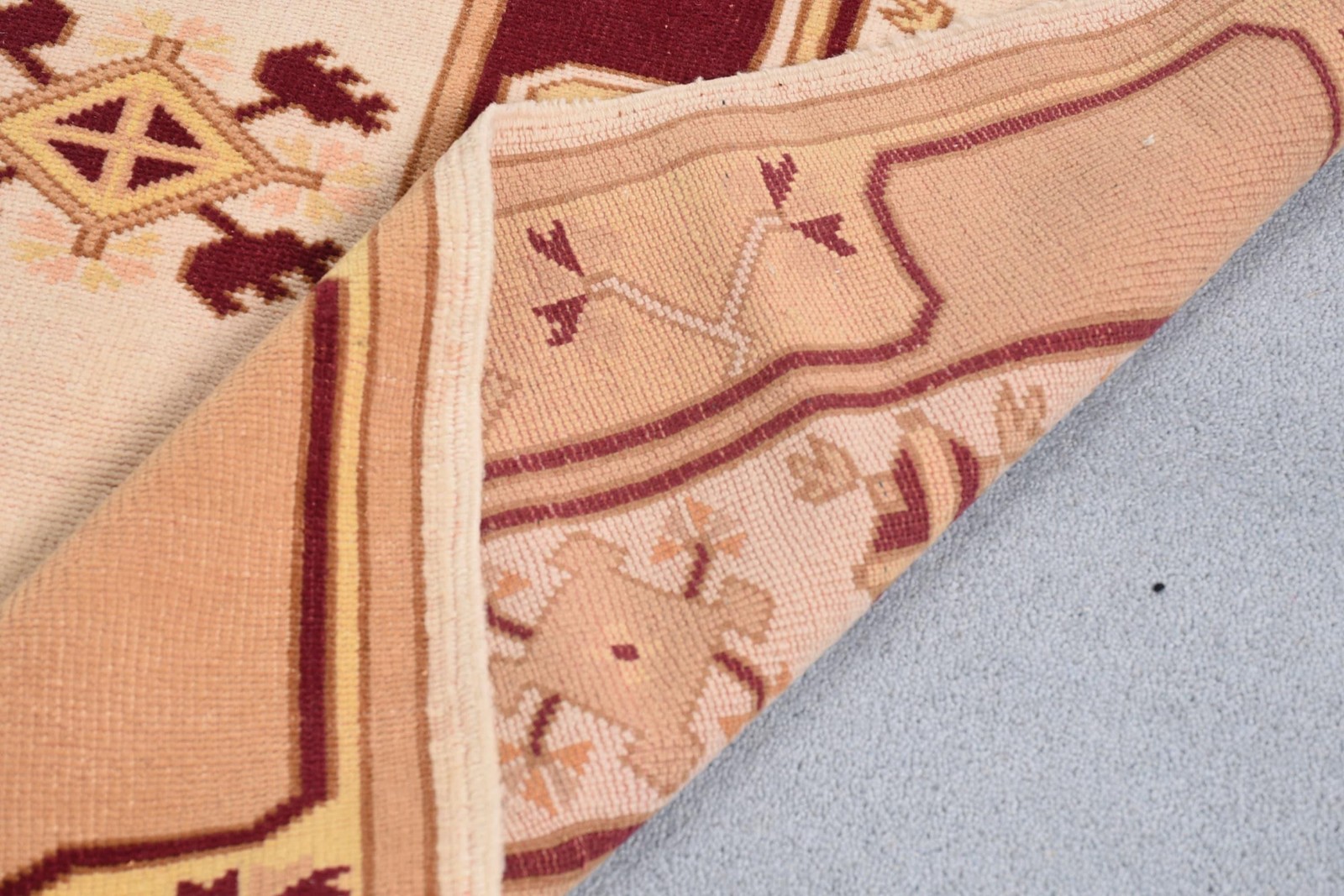 Turkish Area Rug, 4×6,5 ft Vintage Rug, Beige Wool Rug