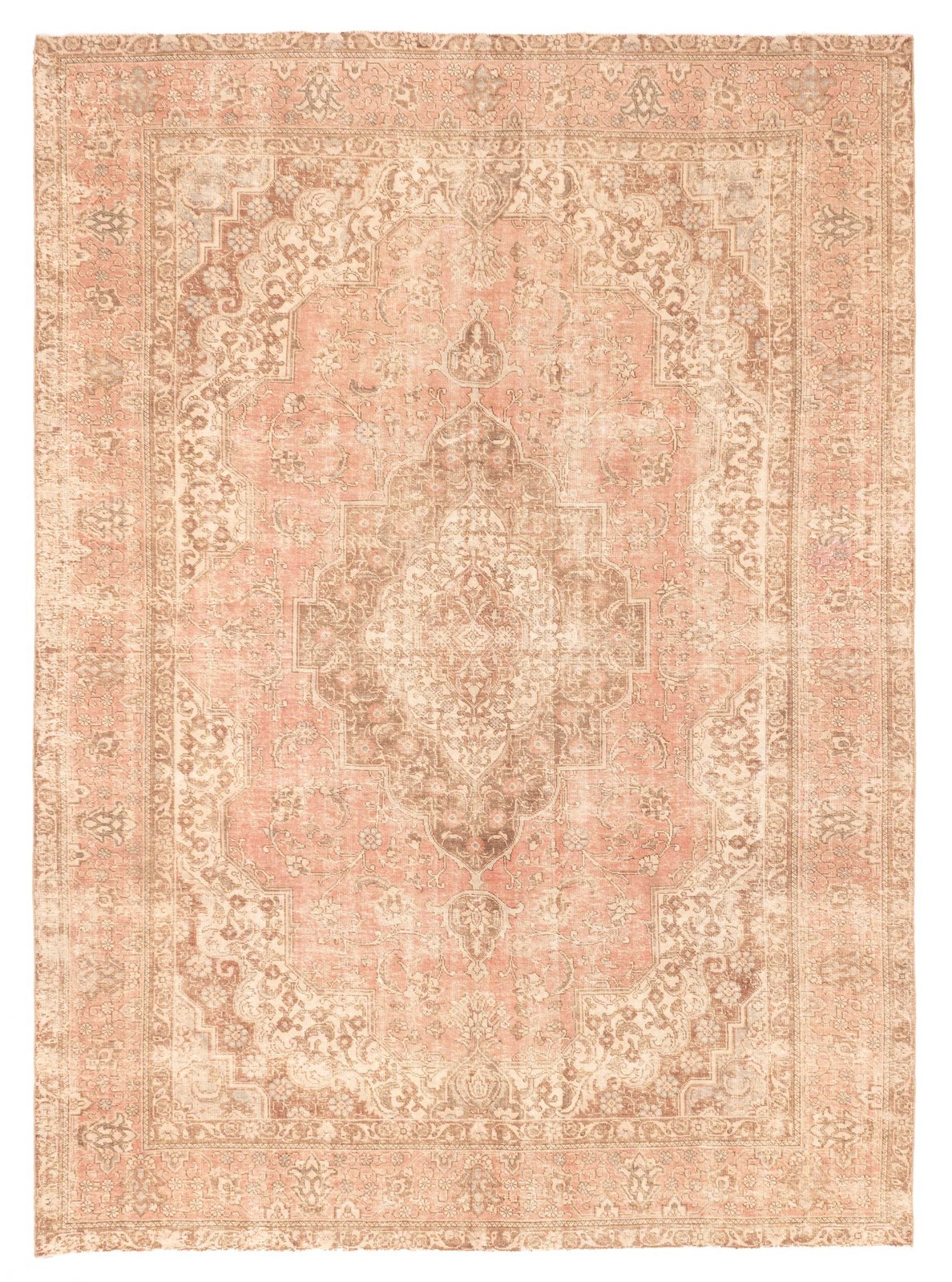 Vintage Hand-Knotted Area Rug 8’4″ x 11’6″ Traditional Wool Carpet