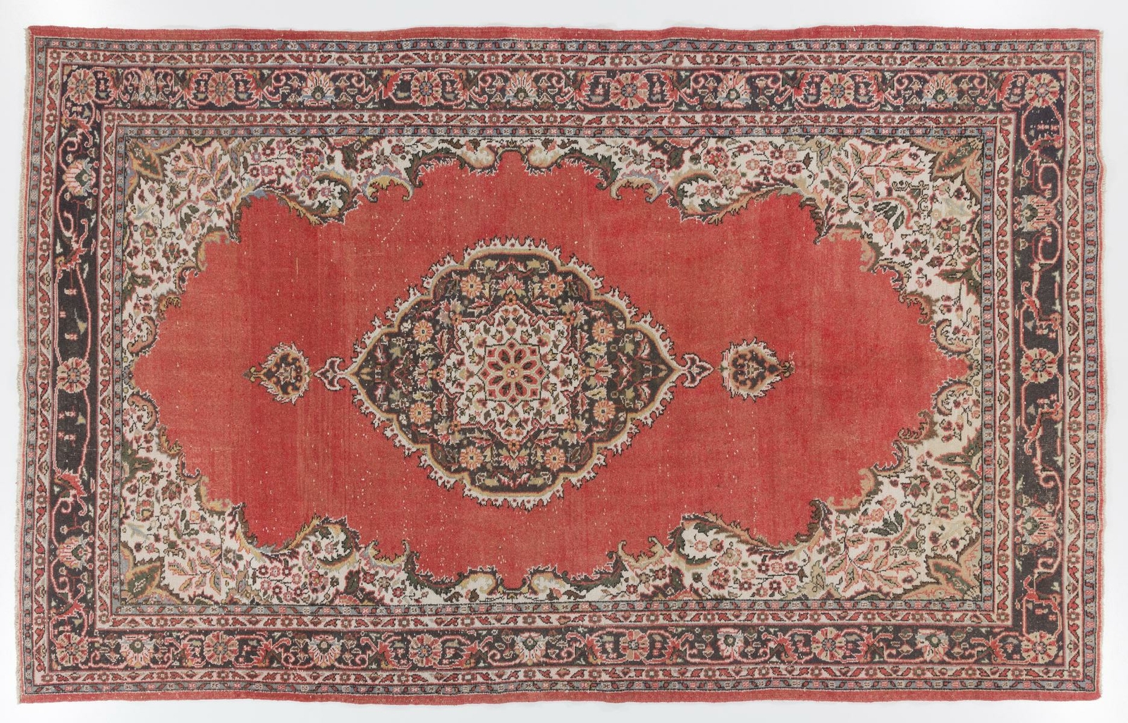 7.2×11.5 Ft Vintage Hand Knotted Turkish Village Rug