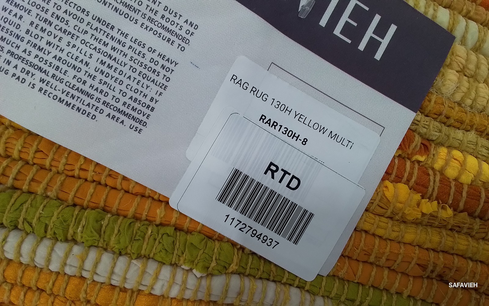 YELLOW / MULTI 8′-0″ x 10′-0″ Flaw in Rug, Reduced Price 1172794937 RAR130H-8