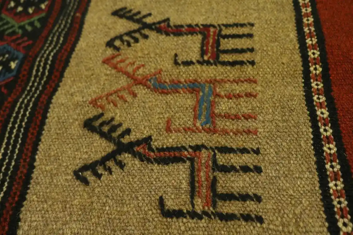 Hand-Woven Sumak Oriental Rug Tribal Flat-Weave Farmhouse Home Carpet 3X6 ft