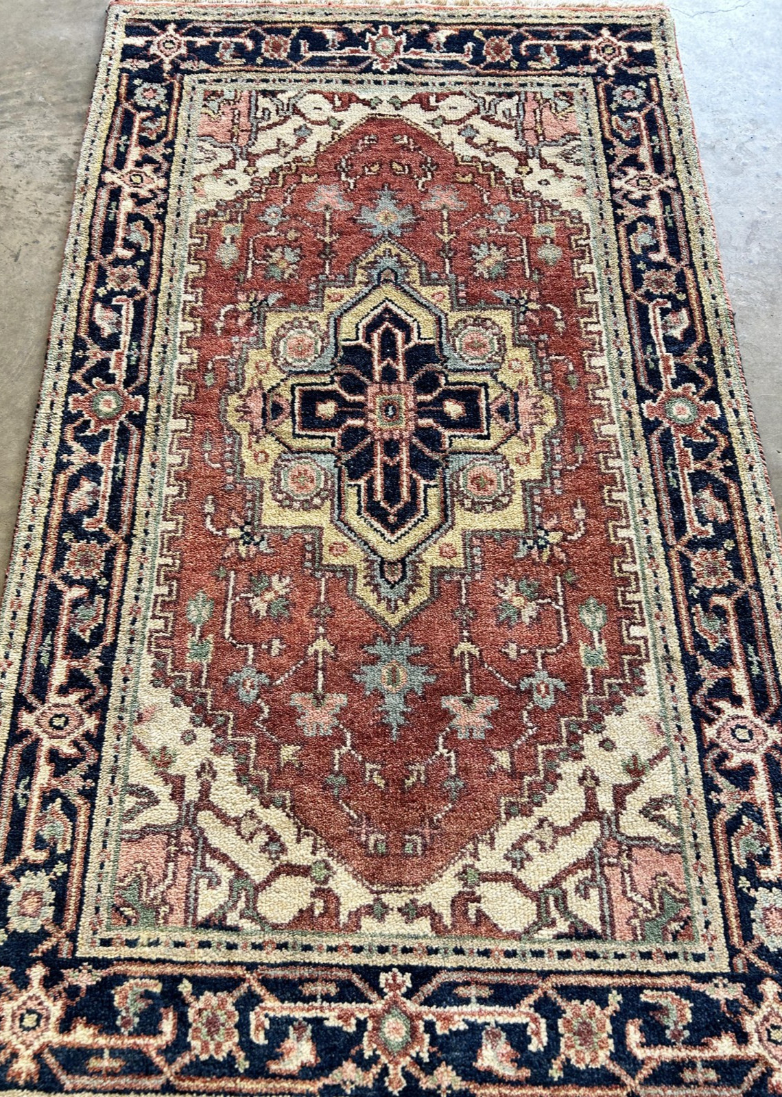 3’x5′ Hand-Knotted 100% Wool Pile IndoSerapi Rug