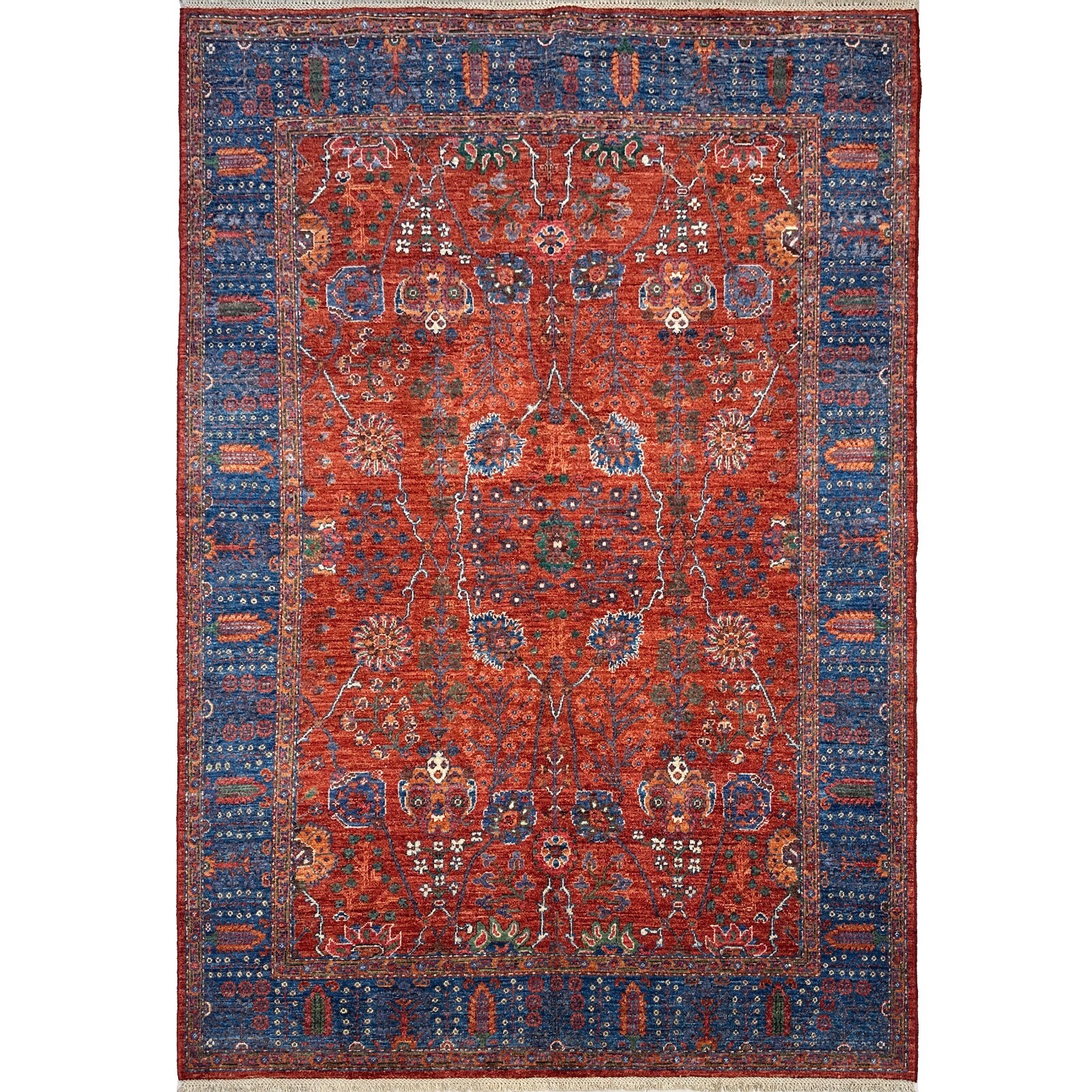 Handmade (5’8″ x 7’10”) Red Sultani Afghan Tribal Wool Area Rug for Living Room