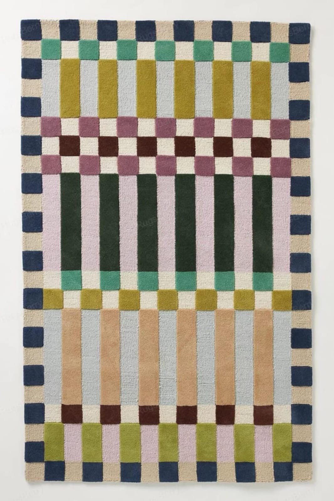 Hoxton Hand-Tufted Wool Rug Modern Geometric Design for Living Room, Bed Room,