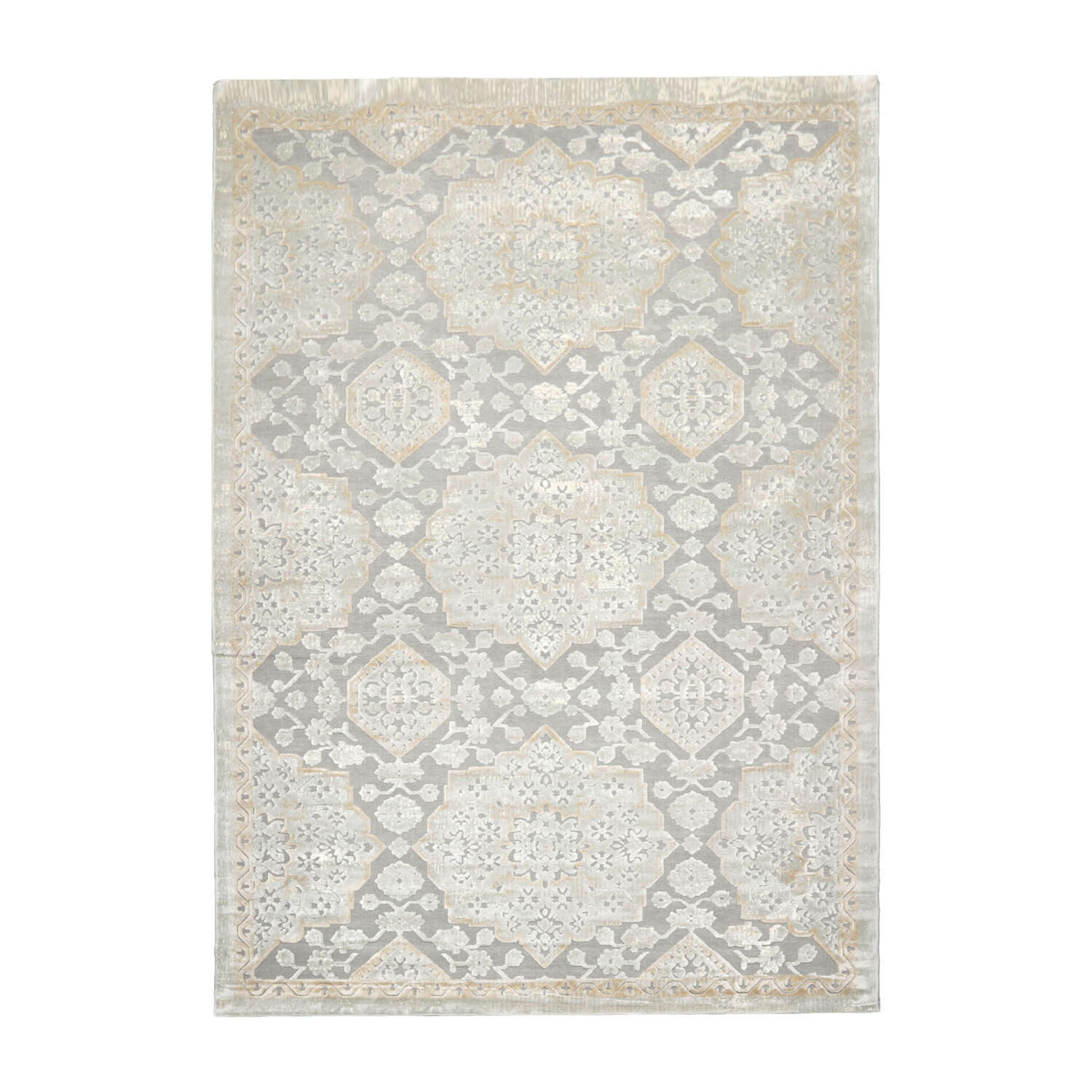 7’11” x 11’2” Designer Modern High Low Pile 100% Polypropylene Area Rug Gray