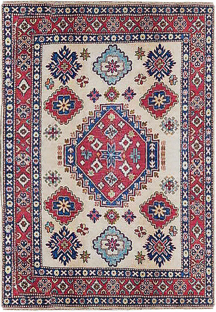 5′ x 6′ Ivory Kazak Rug 77257