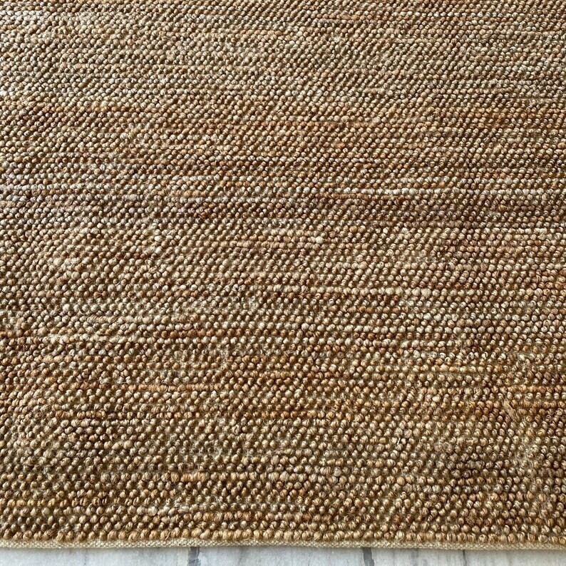 Handwoven Chunky Loop Natural Jute Rug Nordic Decor Rug Hemp Scandinavian Rug