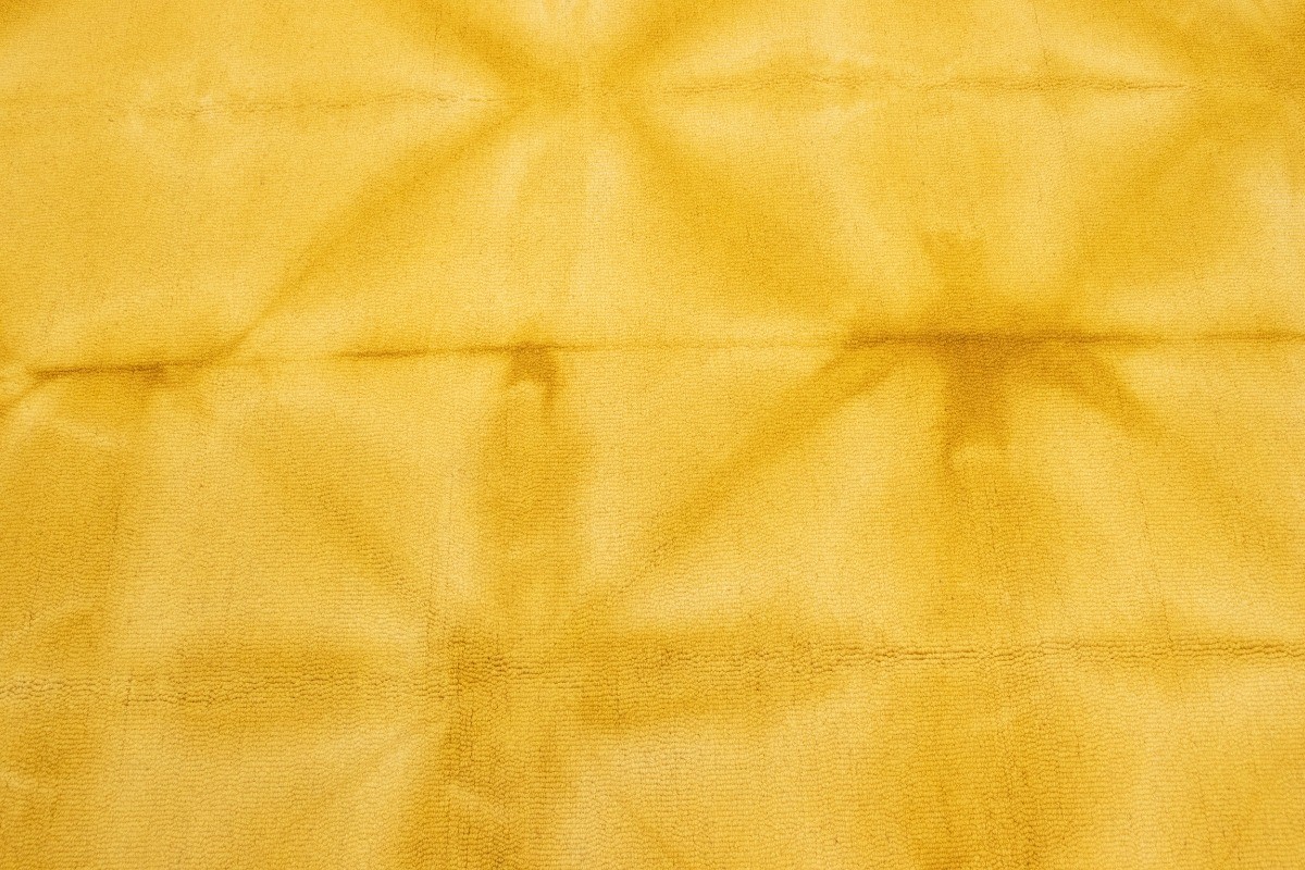 Contemporary Golden Yellow Tie-Dye Abstract 5X8 Hand-Tufted Modern Rug Carpet