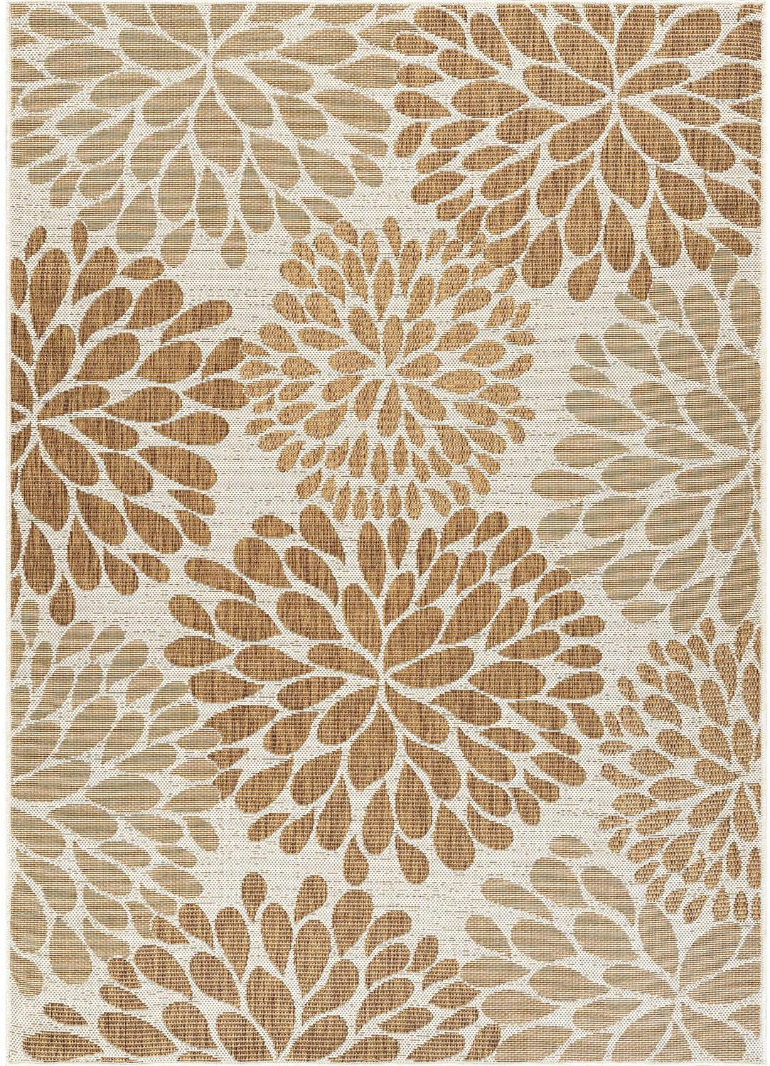 Outdoor Rug 5X7 Modern Exotic Tropical Leaf Area Rugs for Indoor and Outdoor Pat