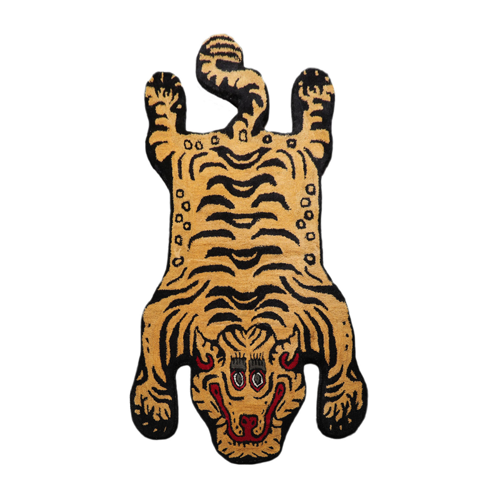 3′ x 5′ Hand Tufted Wool Novelty/Animal Tiger Area Rug Gold