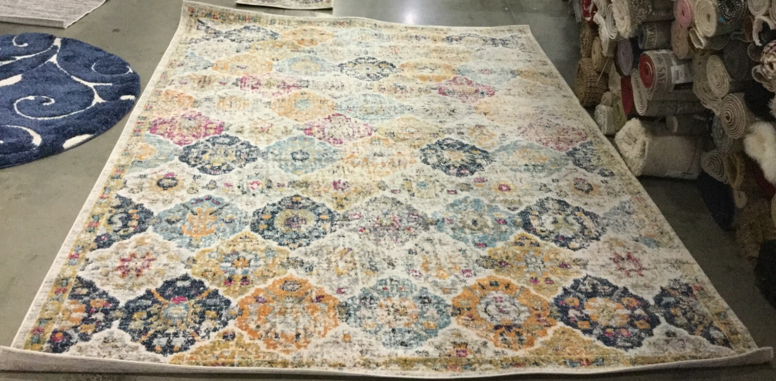 CREAM / MULTI 8′ X 10′ Back Stain Rug, Reduced Price 1172650775 MAD611B-8