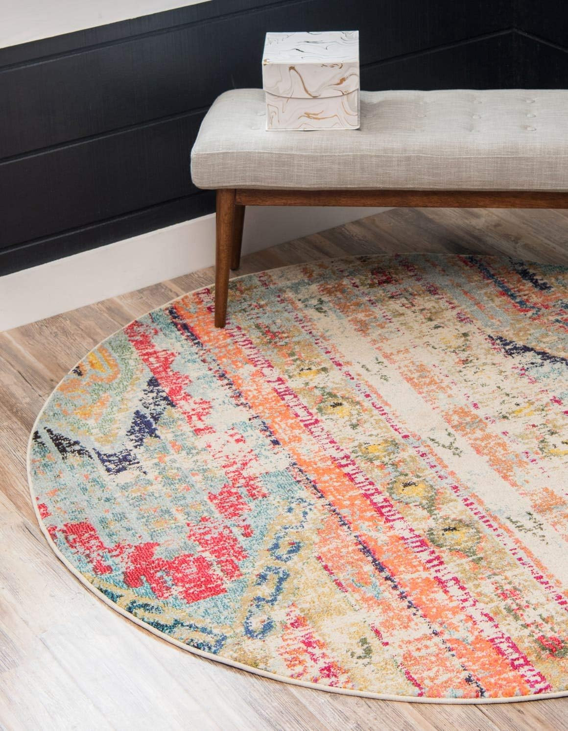 Sedona Yosemite Area Rug – 8′ Round, Multi-Color Blue Design