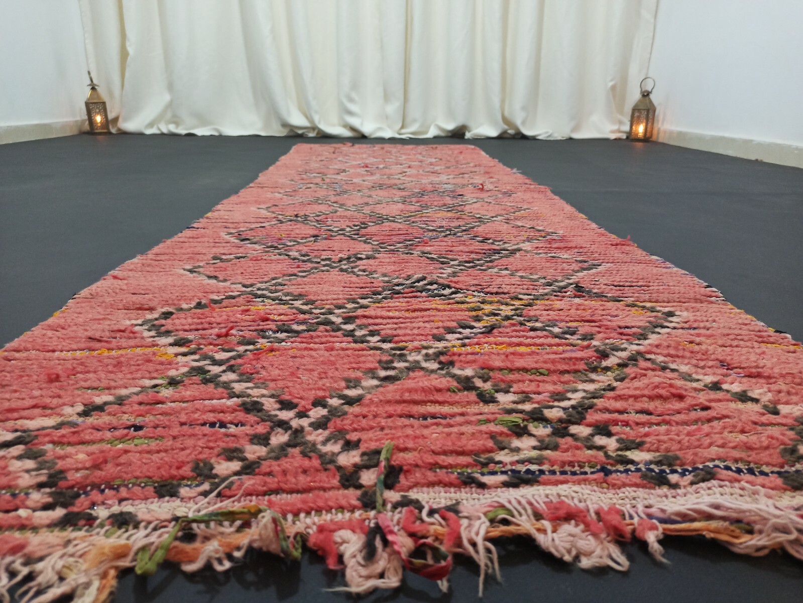 Old Tribal Wool Moroccan Rug 2’6″x 8’5″ Feet Berber Runner Vintage Handmade Rug