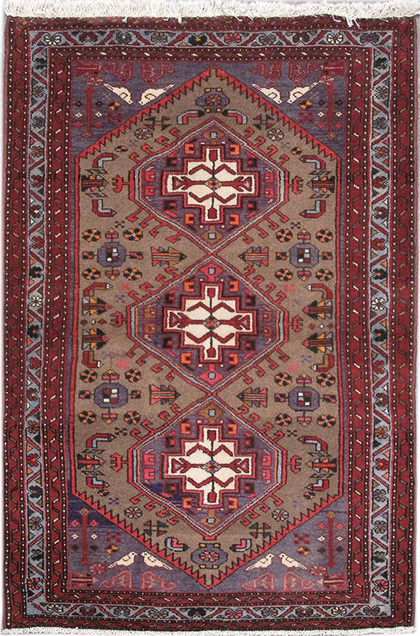 3.3 x 5 Perrsian Tribbal Hamadan Rug Olive #PIX-82742