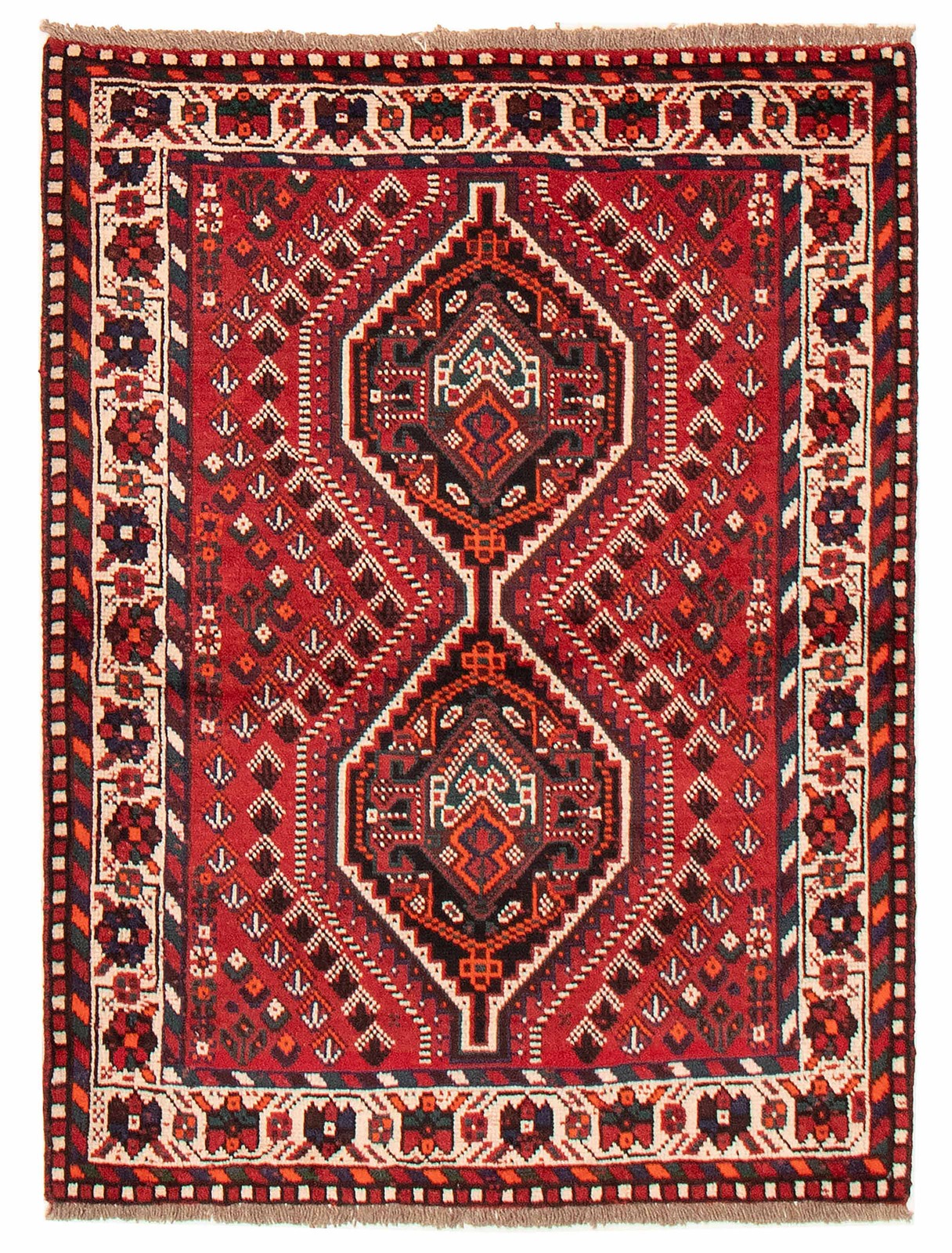 Vintage Traditional Hand-Knotted Area Rug 3’9″ x 5’1″ Oriental Wool Carpet