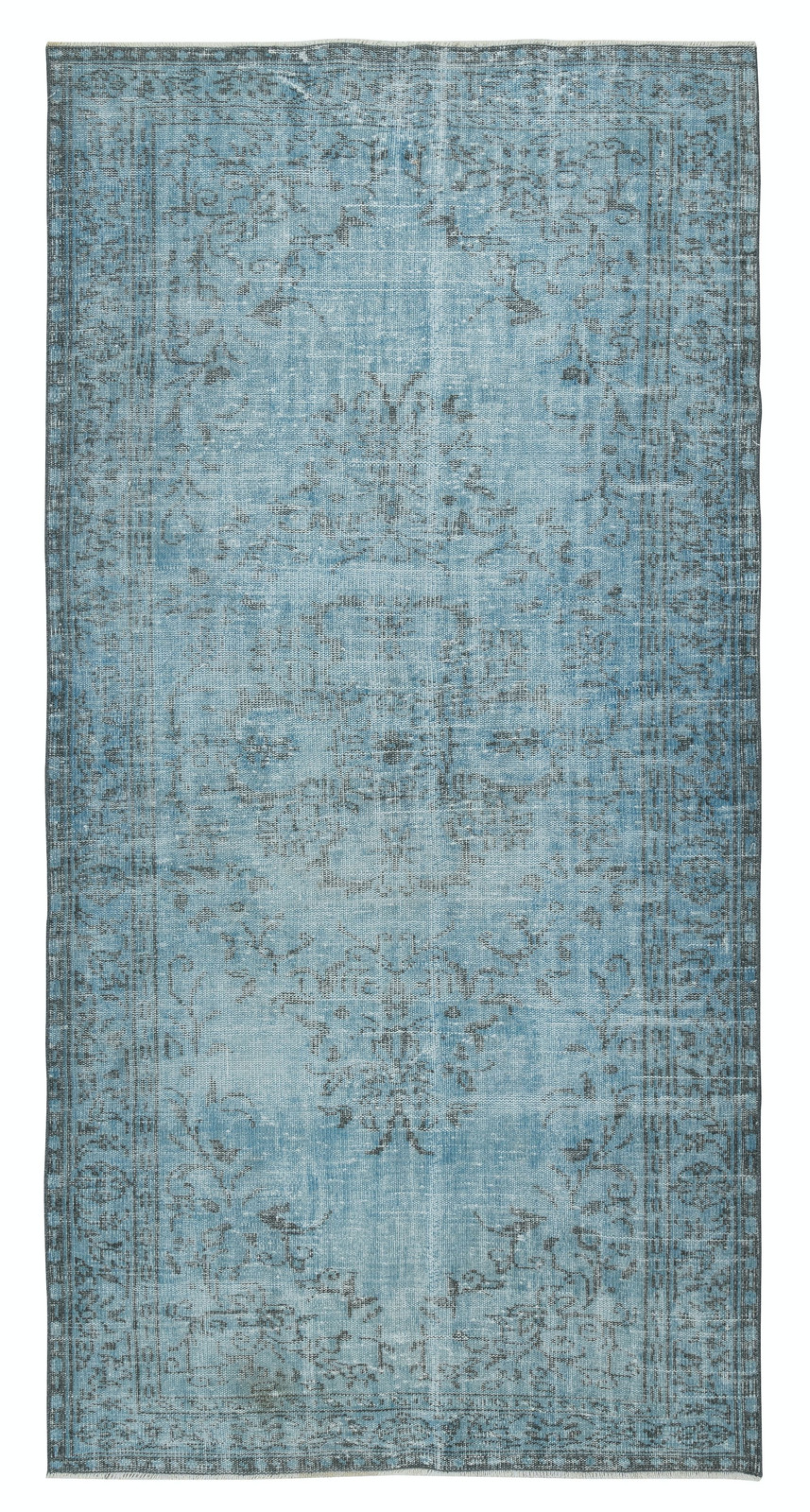 4.5×9.5 Ft Light Blue Color Handmade Turkish Area Rug for Contemporary Interiors