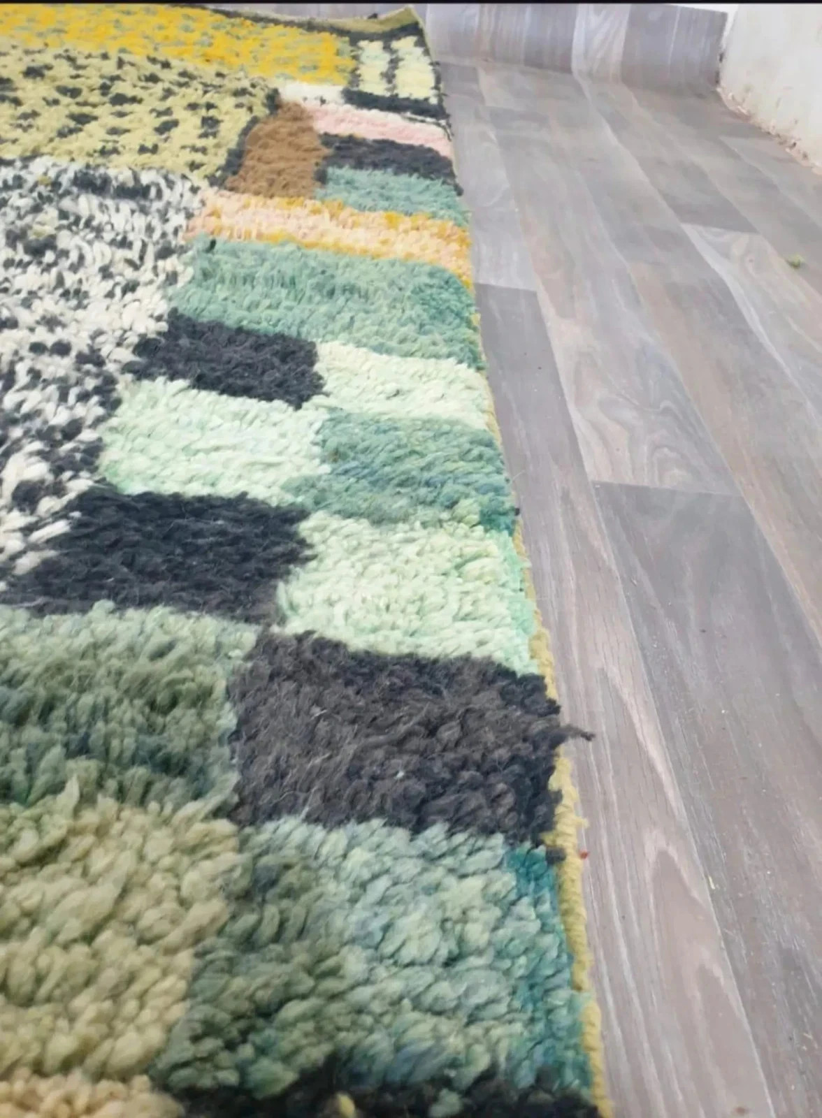 Moroccan Rug, Moroccan Wool Rug – Green Colorful Boho Handwoven