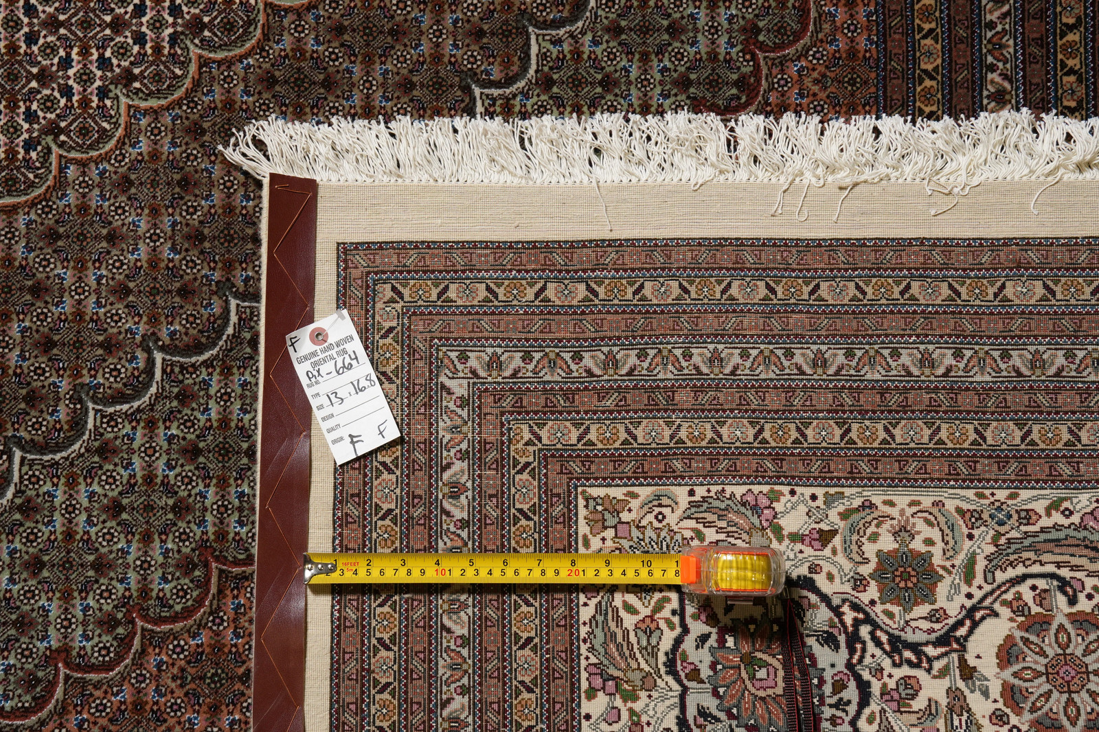 13 x 16.8 Perrsian Tabriiz Mahii Rug Wool and Silk 400 Kpsi Irran #PIX-664