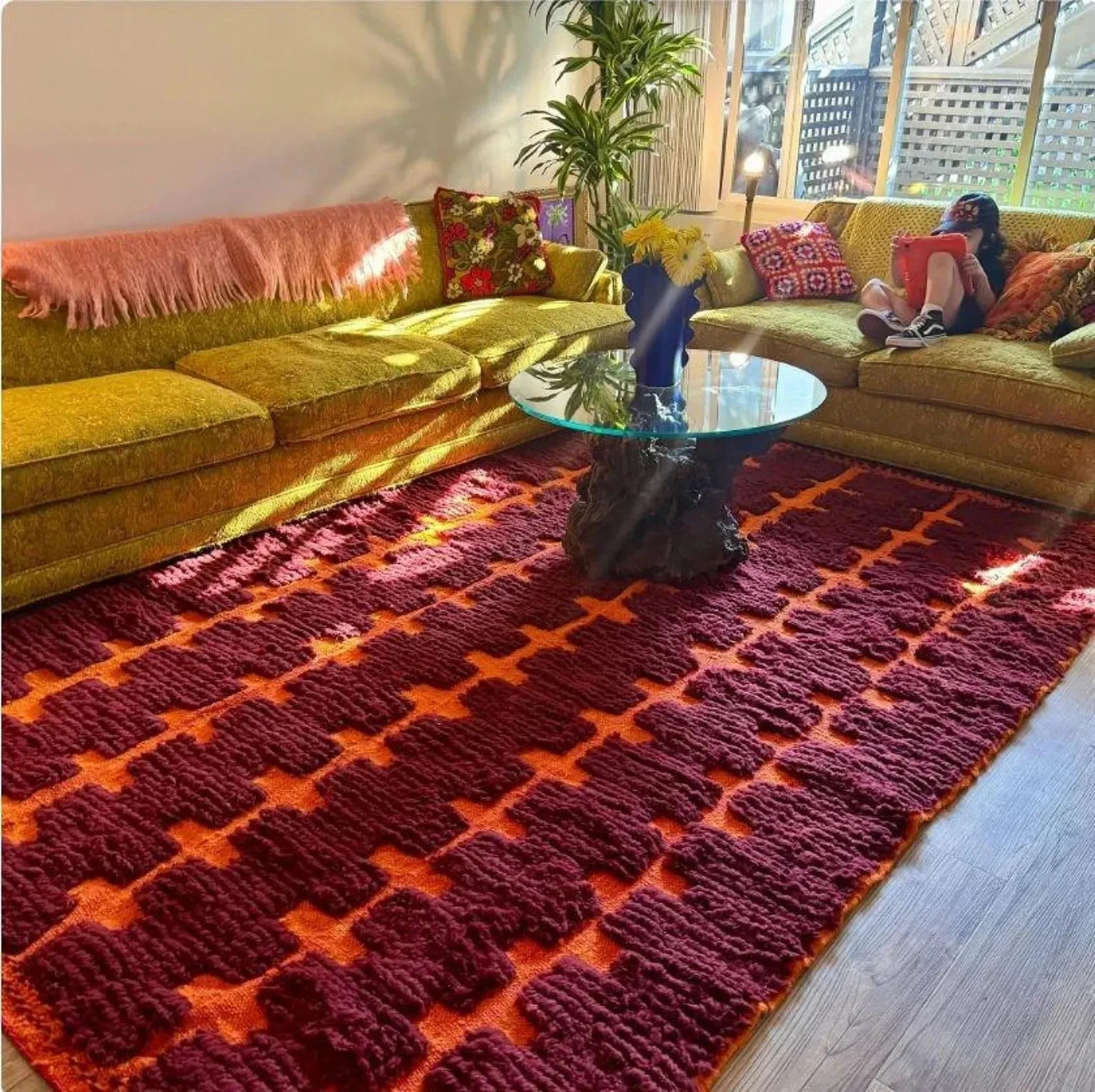 Moroccan Rug 6×9 – Handmade Wool Carpet with Boho Geometric 8×10 for living room