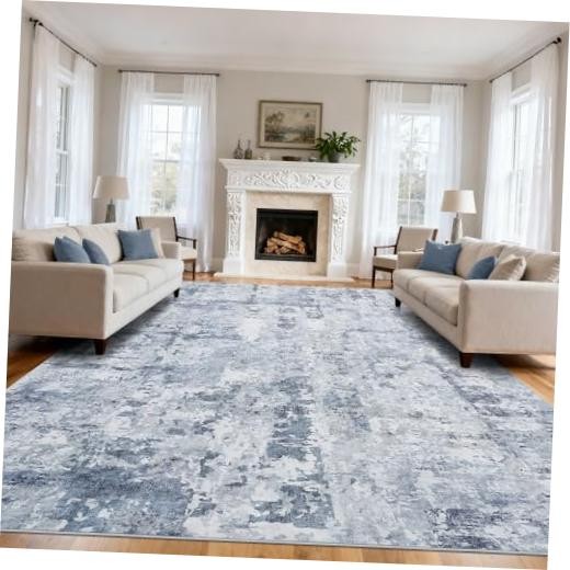 Large Area Rugs 10×14 for Living Room, Abstract Washable Rug Modern Non Slip