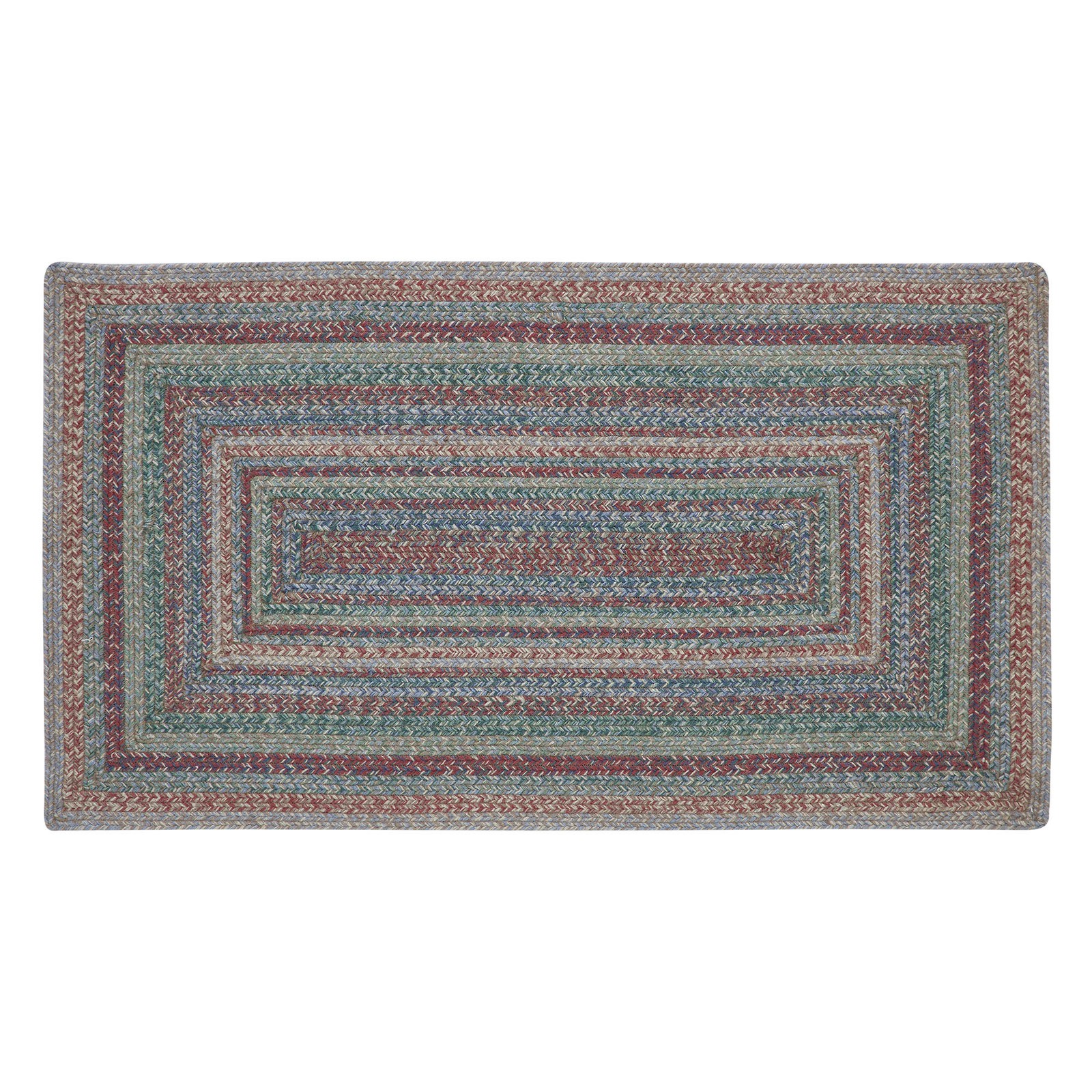 Farmhouse 27″x48″ Accent Rug Green Multi Braided Textured Floor Decor VHC Brands