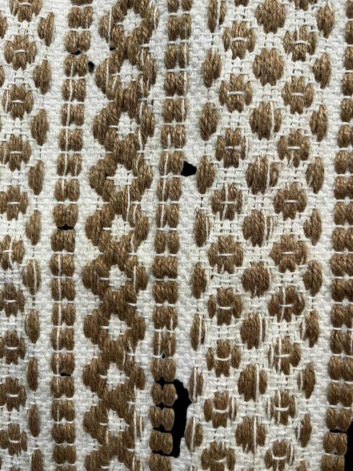 NWOT Mohawk Home Boho Geometric Cotton Jute Woven Rug 16”x24” White/Camel