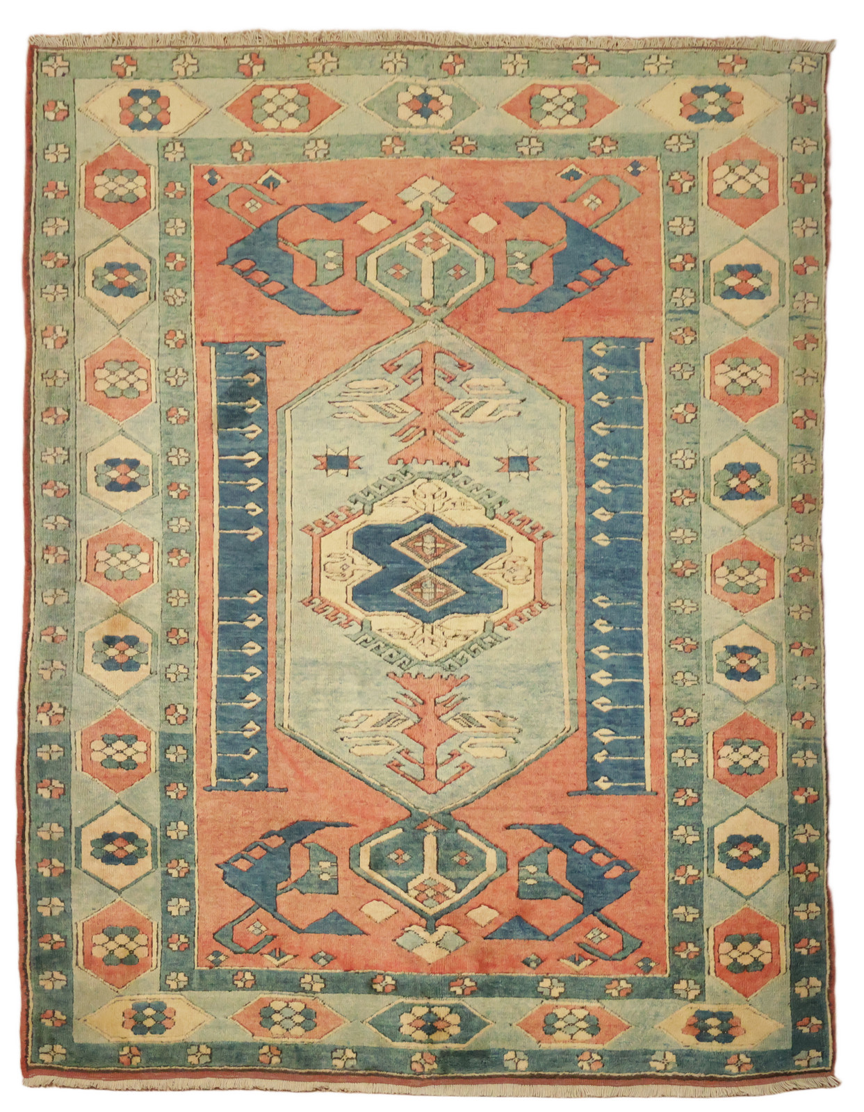 Heritage Inspired 6×8 Anatolian Rug Hand-Knotted Wool in Medallion Design